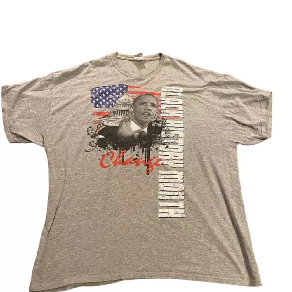 Vintage Obama Shirt “Change” Black History Month VTG 2XL